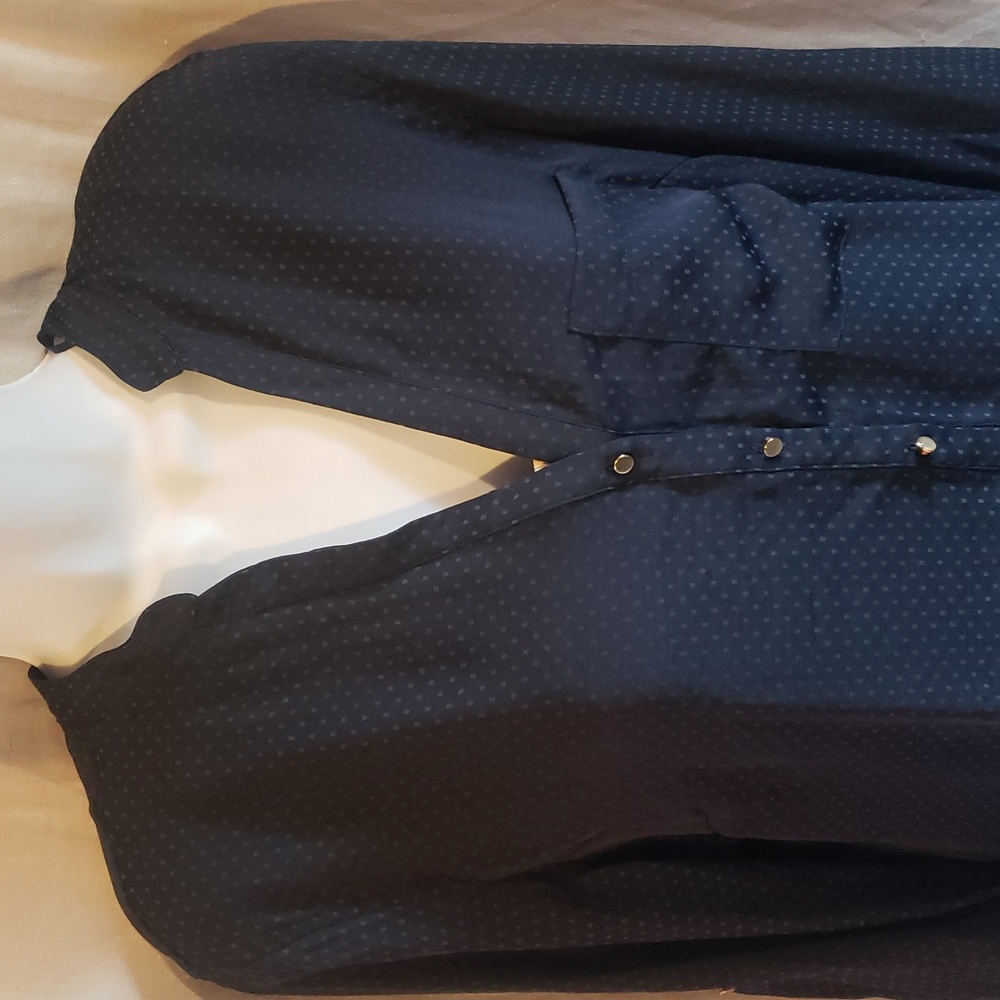 Zara Navy Blue Quarter Sleeve Shirt Size Large - New